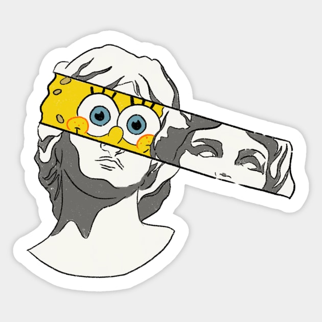 sponge statue bob Sticker by cmxcrunch